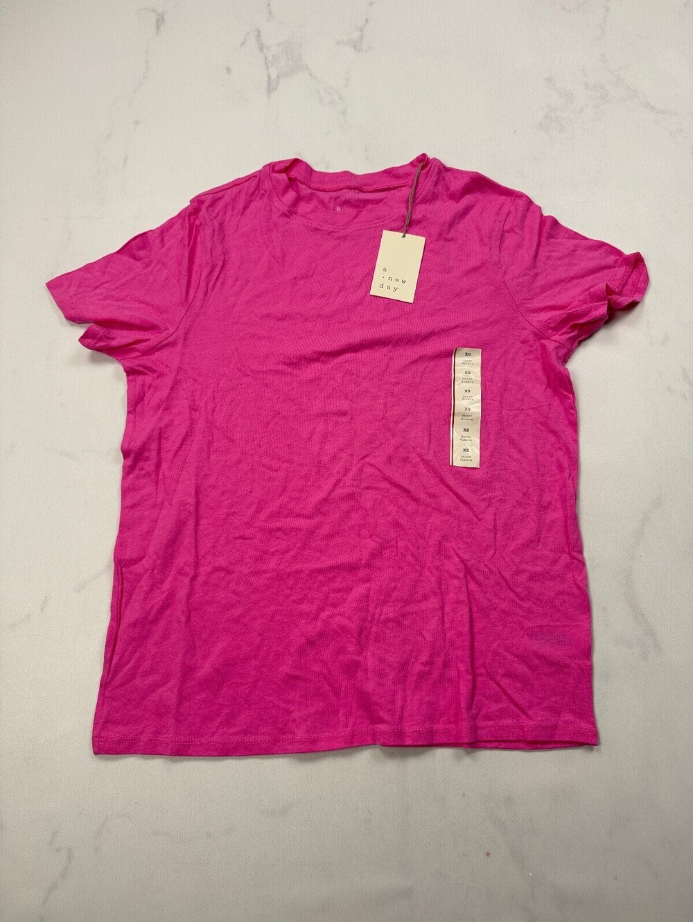 A New Day Pink T Shirt Hot Pink 2010s Minimal Modern Classic - Womens XS